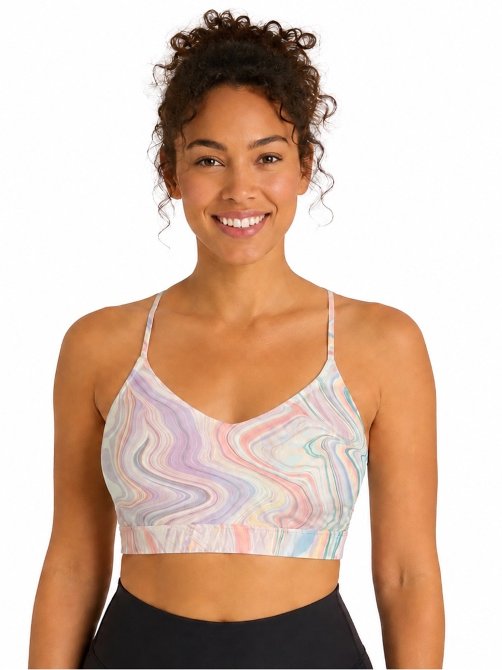 Old Navy Active Pastel Marble Strappy Sports Bra – Size XL
